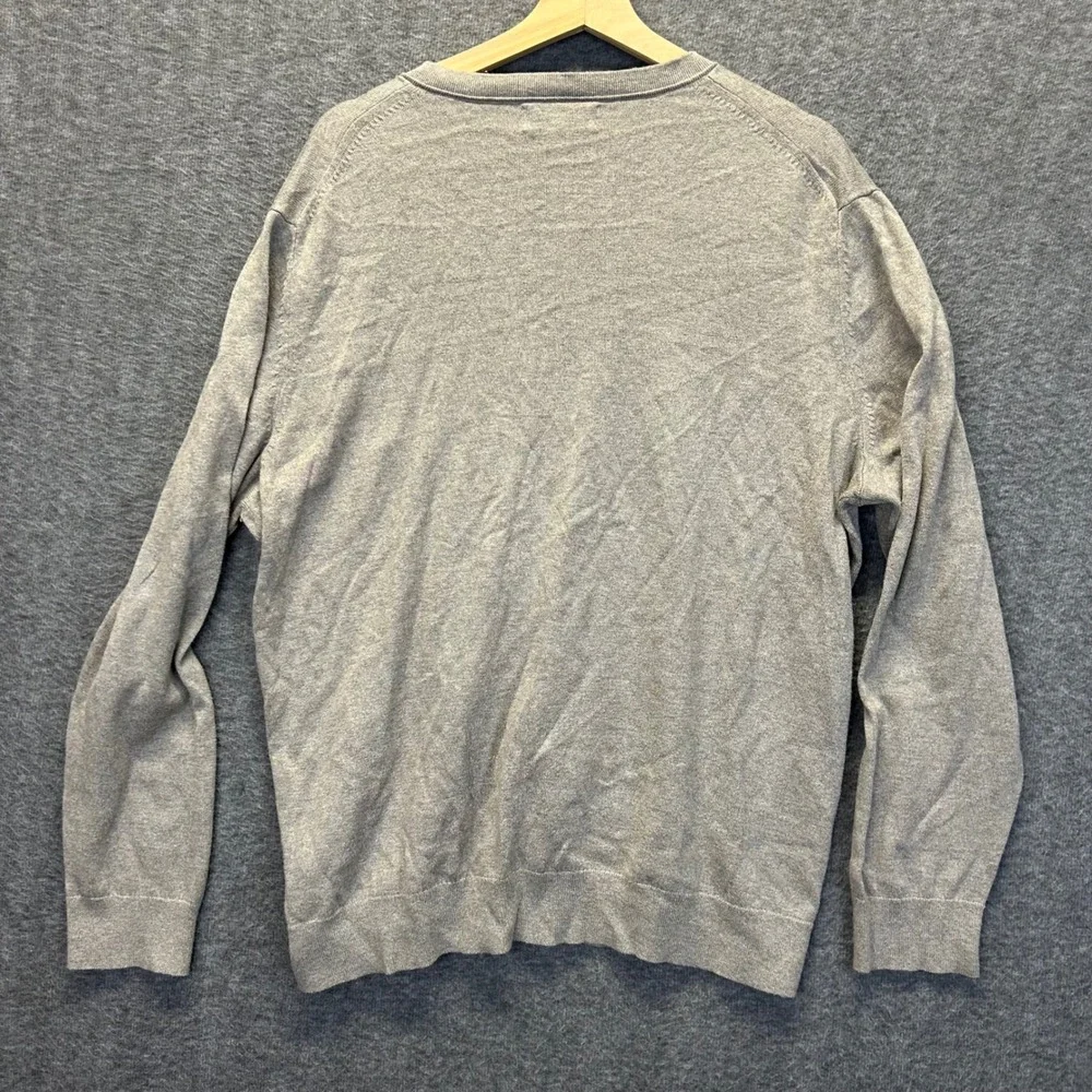 Banana Republic Men XL Gray Silk Cashmere Blend V-Neck Premium Luxe Yarn Sweater